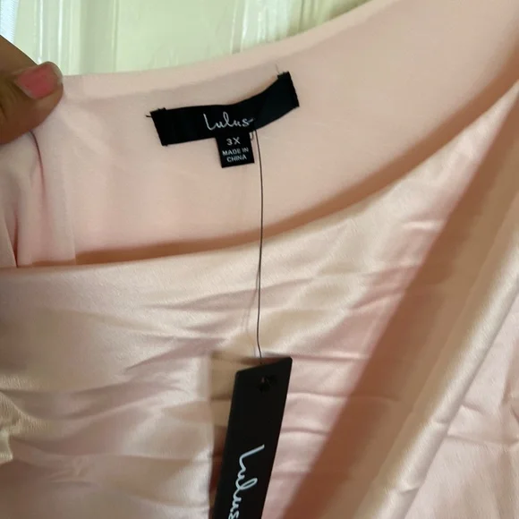 Lulus Dreaming of Elegance Blush Pink Satin One - Shoulder Maxi Dress - Picture 9 of 12
